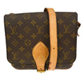 Louis Vuitton Cartouchiere Handbag Monogram Canvas Brown Canvas Shoulder Bag
