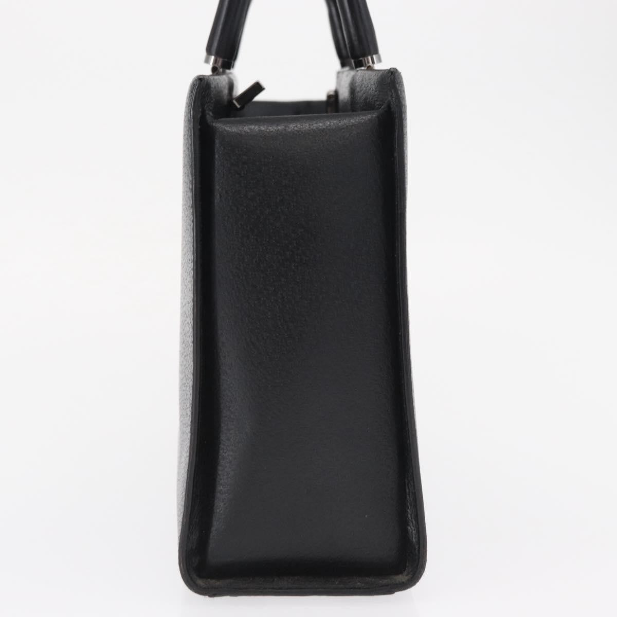 Gucci Vintage Bamboo Handle Bag Leather Black Leather Handbag (Pre-Owned)