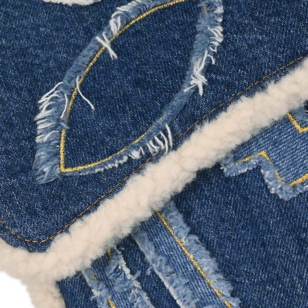 Chanel Egyptian Hieroglyph Flap Bag Denim And Shearling Blue Denim_Jeans Shoulder Bag Bag
