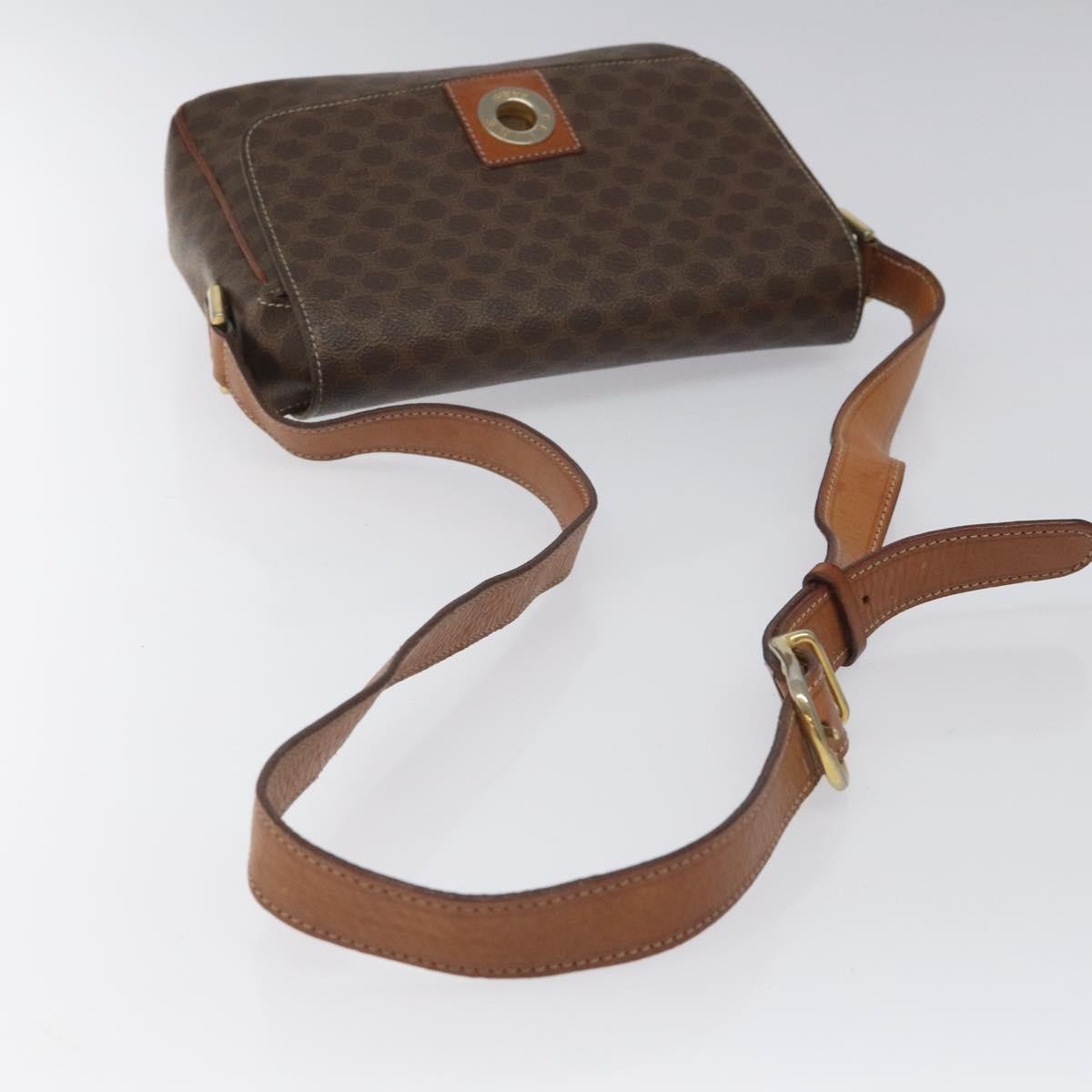 Celine Macadam Shoulder Bag Canvas Brown Canvas Shoulder Bag Bag
