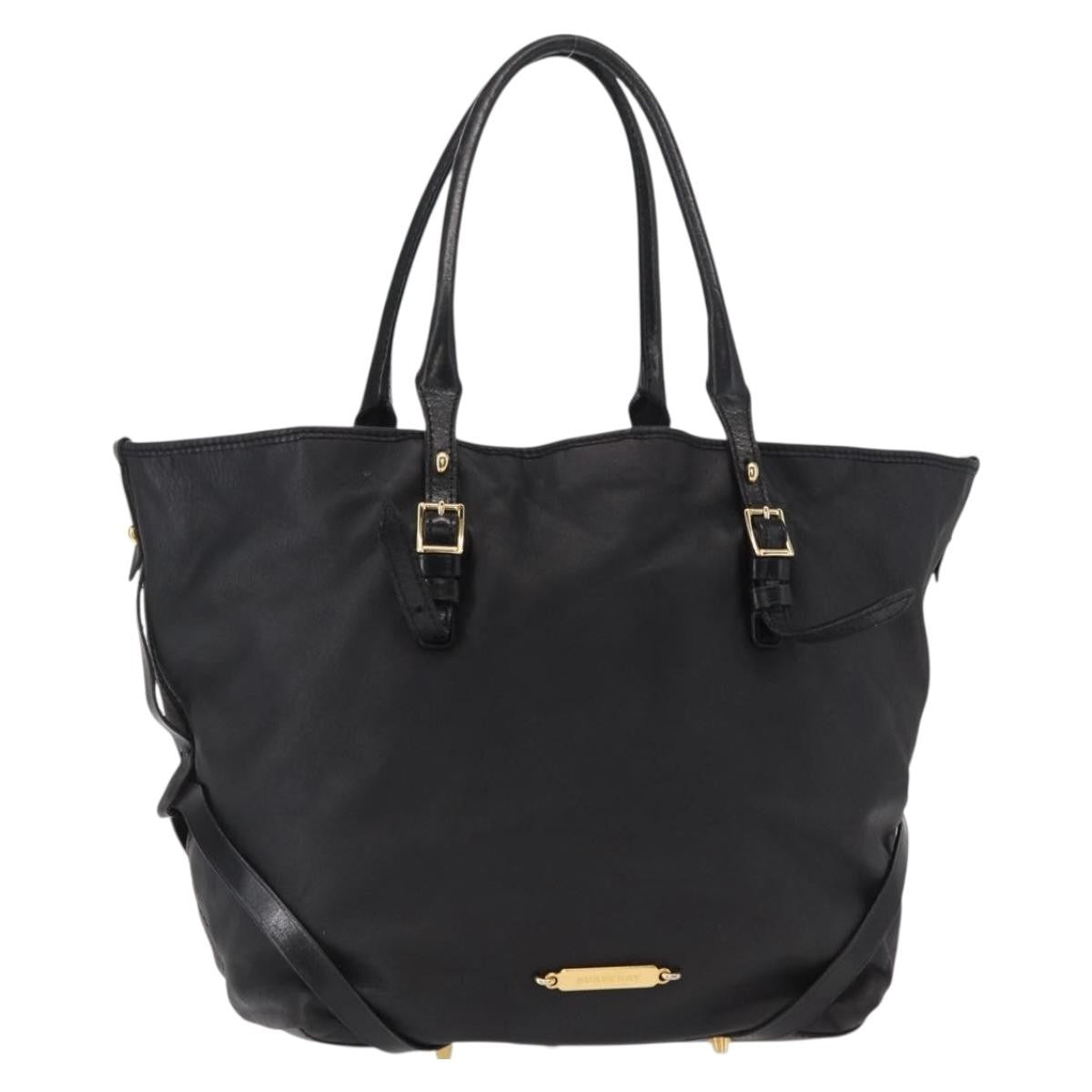 Burberry Vintage Tote Leather Black Leather Tote Bag
