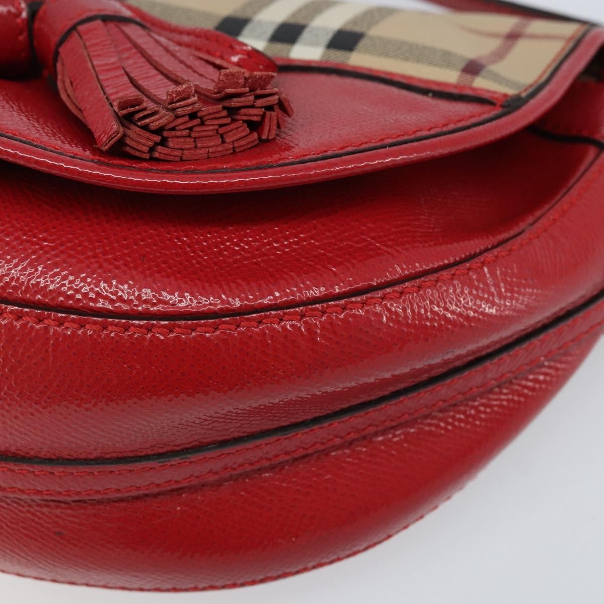 Burberry Maydown Crossbody Bag Haymarket Coated Canvas And Leather Beige Canvas Shoulder Bag