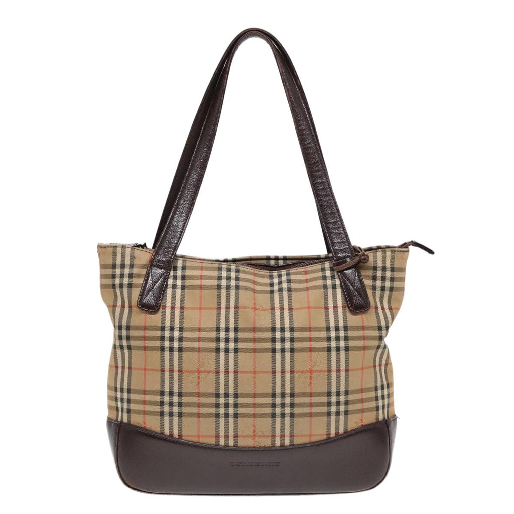 Burberry Nova Check Tote Canvas Check Pattern Beige Canvas Tote Bag