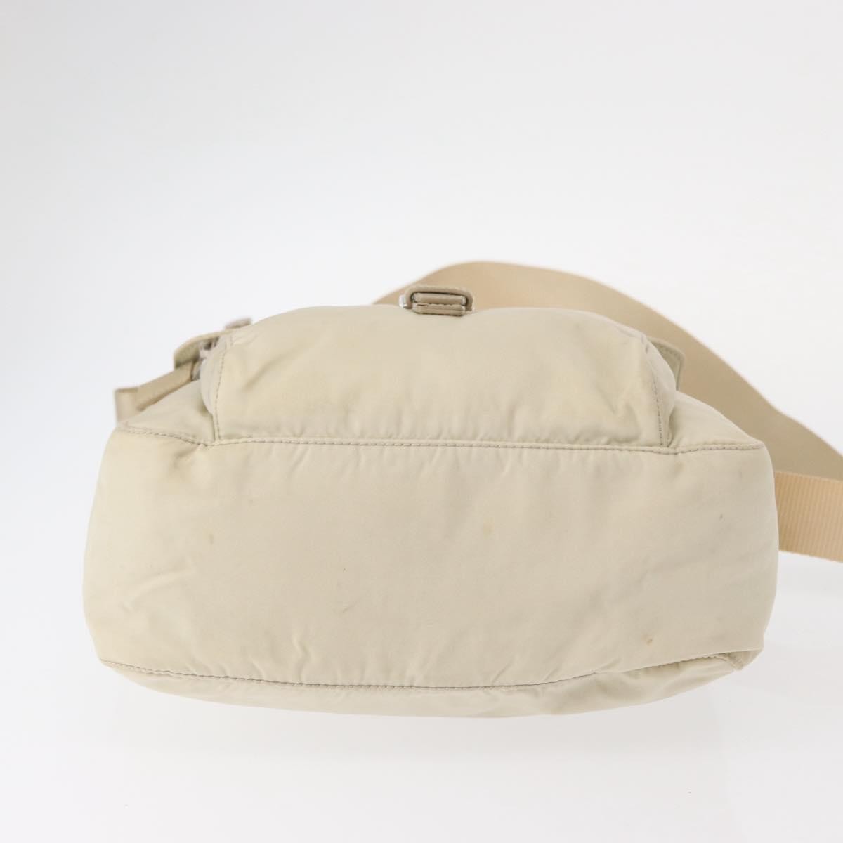 Prada Buckle Messenger Bag Tessuto Beige Nylon Shoulder Bag Bag