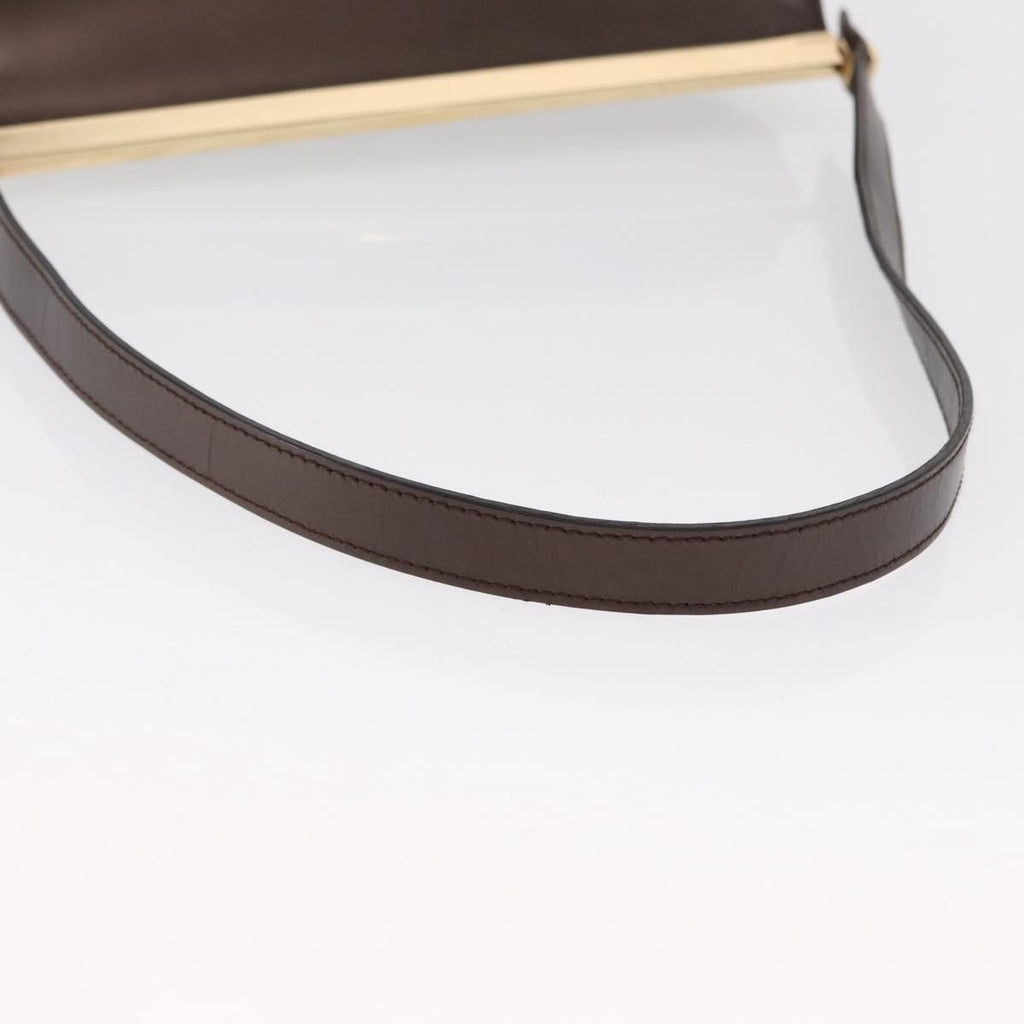 Gucci Vintage Shoulder Bag Leather Brown Leather Shoulder Bag Bag (Pre-Owned)