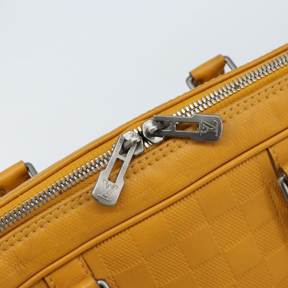 Louis Vuitton Porte-Documents Voyage Briefcase Damier Infini Leather Yellow Leather Briefcase Bag