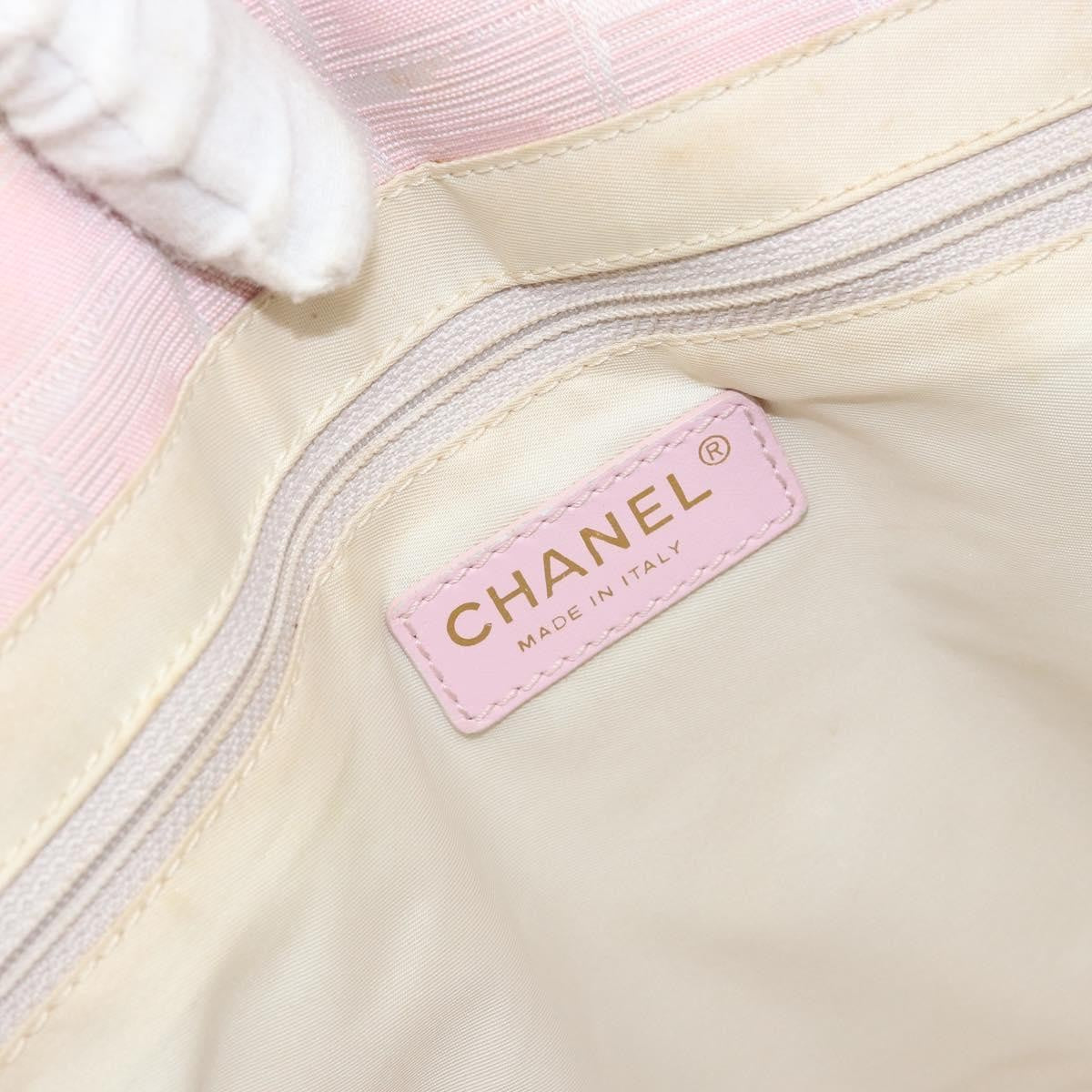 Chanel Travel Line Tote Nylon Pink Nylon Bag