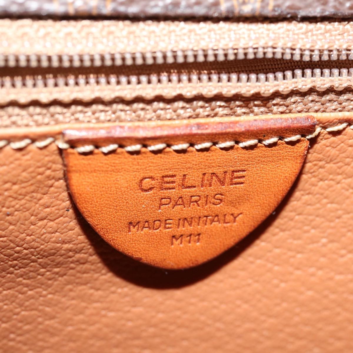 Celine Circle Logo Shoulder Bag Canvas Brown Pvc Shoulder Bag Bag