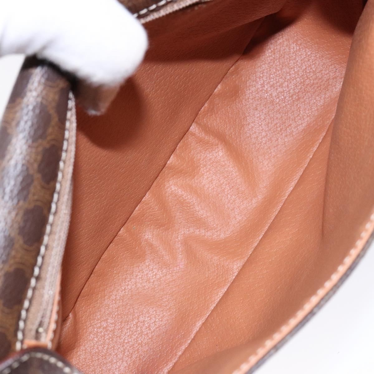 Celine Macadam Shoulder Bag Pvc Leather Brown Canvas Bag