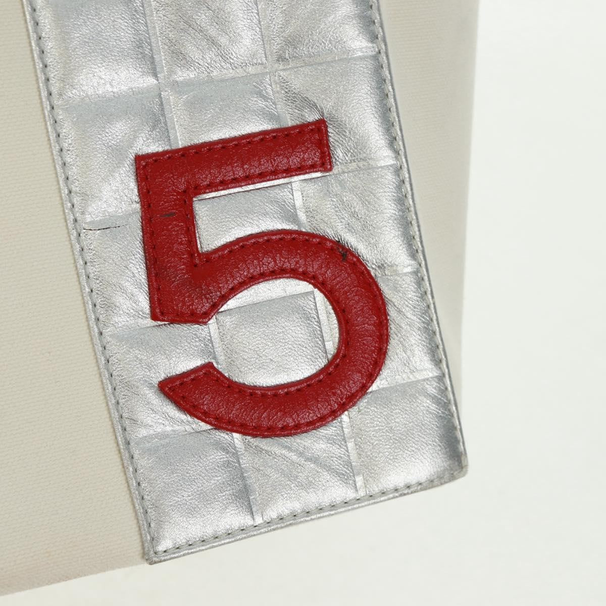 Chanel No.5 Tote Canvas And Leather White Canvas Tote Bag Bag