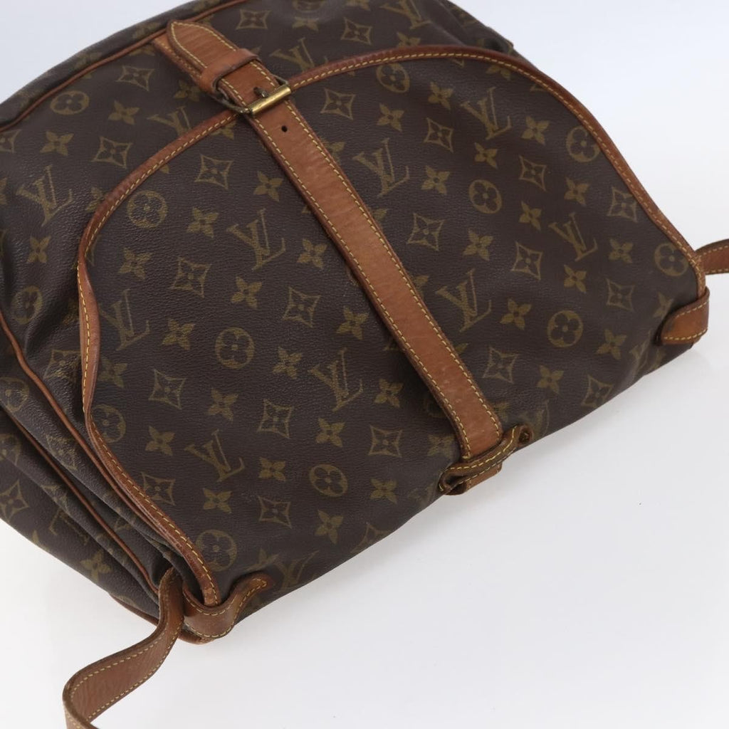 Louis Vuitton Saumur Handbag Monogram Canvas Brown Canvas Shoulder Bag