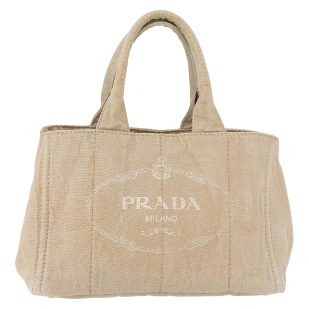 Prada Canapa Tote Canvas Beige Canvas Tote Bag Bag