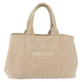 Prada Canapa Tote Canvas Beige Canvas Tote Bag Bag
