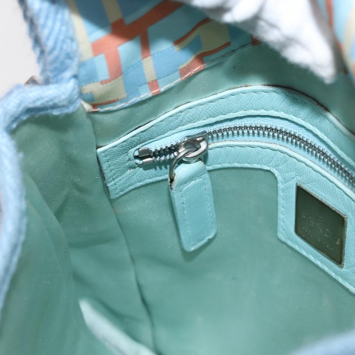 Fendi Logo Zucca Shoulder Bag Zucca Blue Canvas Shoulder Bag Bag