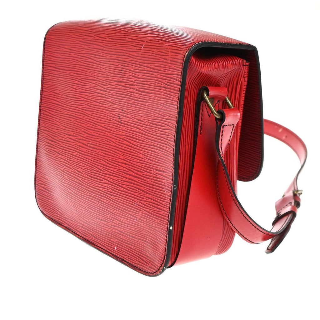 Louis Vuitton Cartouchiere Handbag Epi Leather Red Leather Shoulder Bag