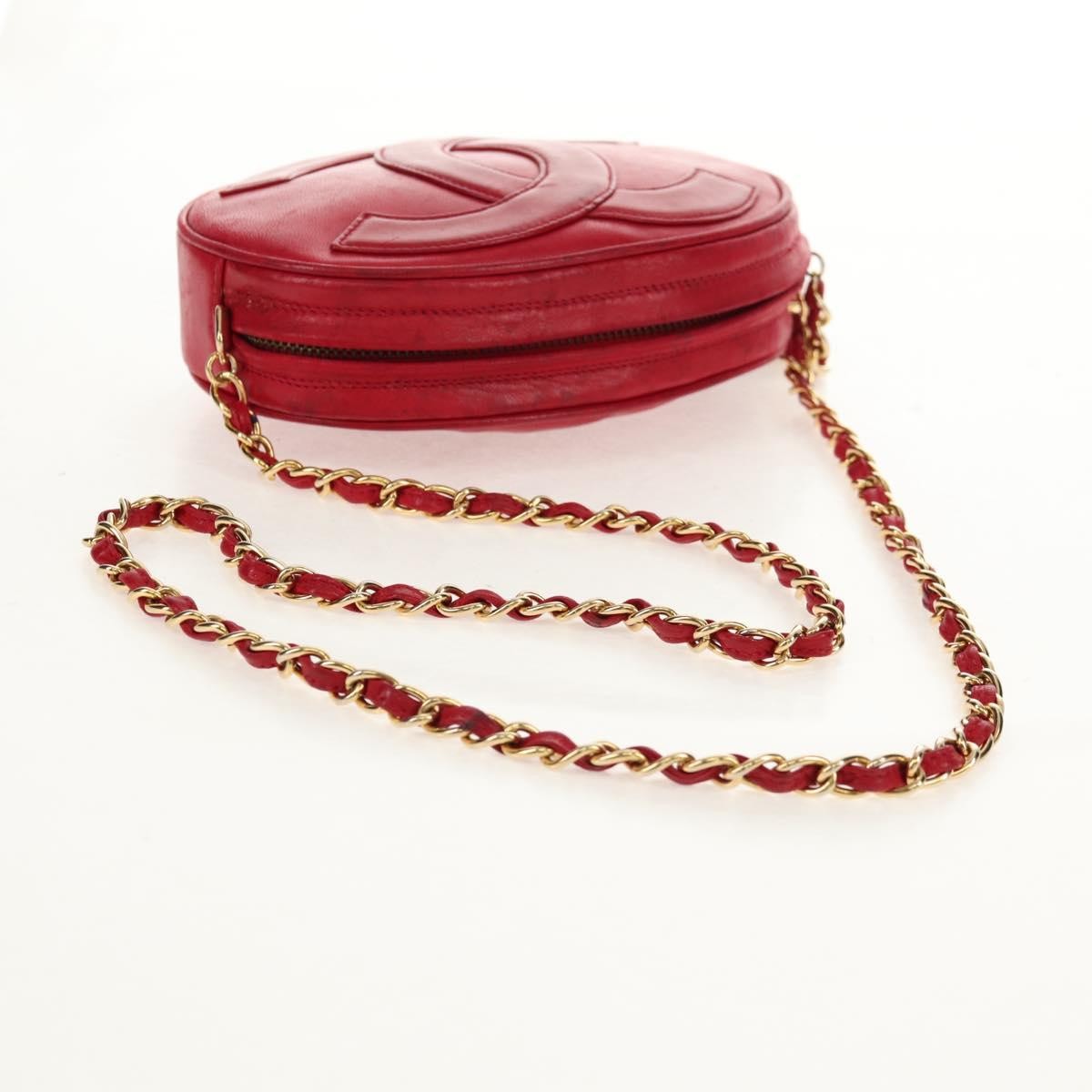 Chanel Vintage Oval Cc Tassel Crossbody Bag Leather Red Leather Shoulder Bag Bag