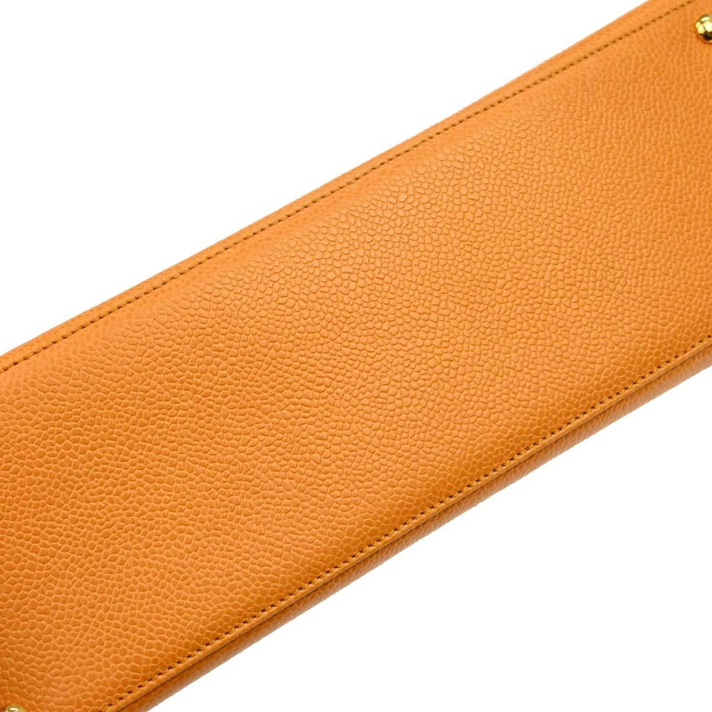 Chanel Vintage Front Pocket Shoulder Bag Leather Orange Leather Shoulder Bag Bag