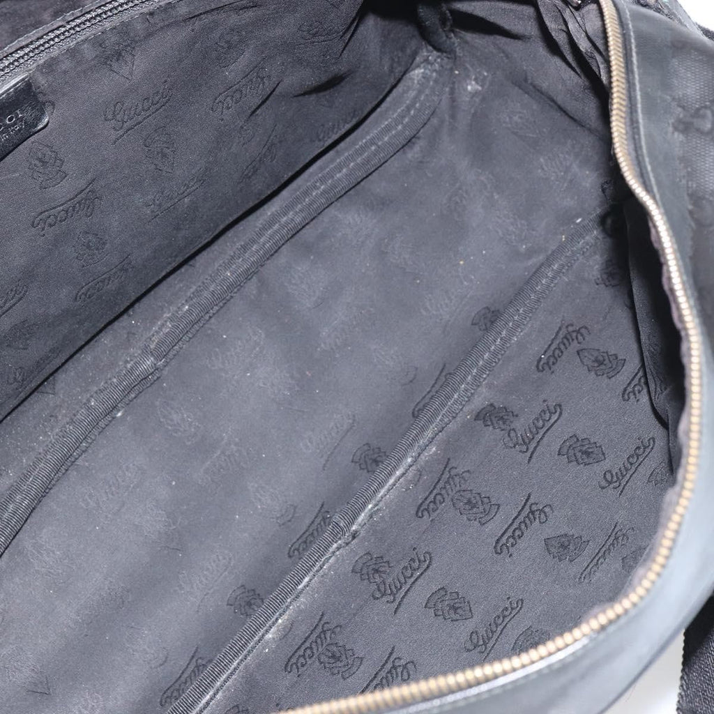 Gucci Zip Messenger Bag Gg Imprime Black Canvas Shoulder Bag Bag (Pre-Owned)