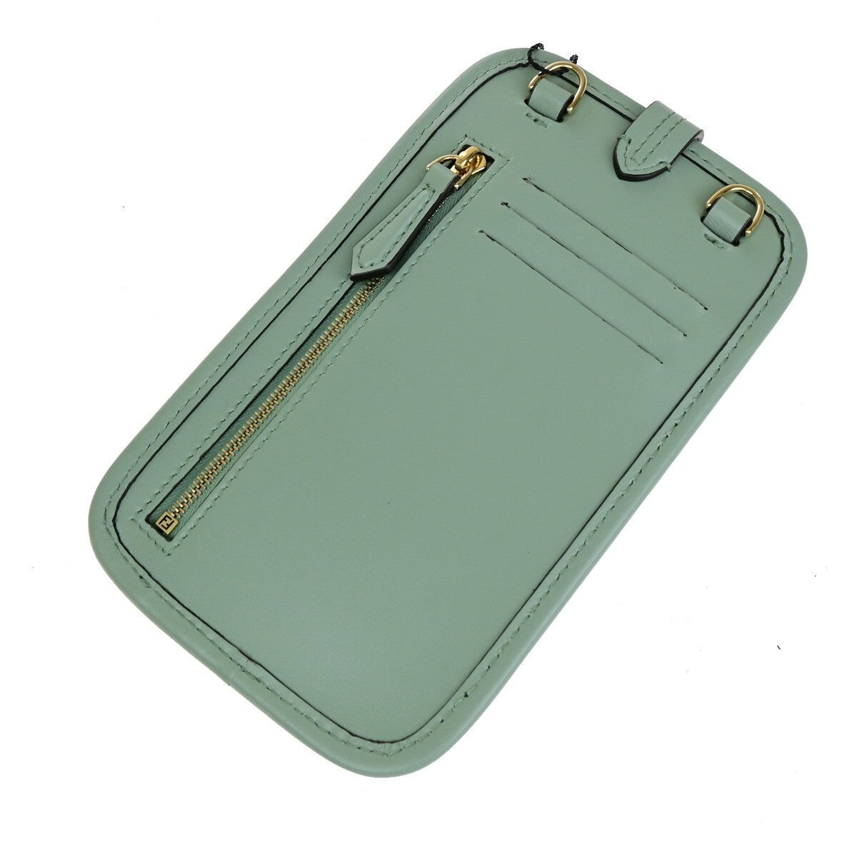 Fendi Smartphone Case Leather Green Leather Bag