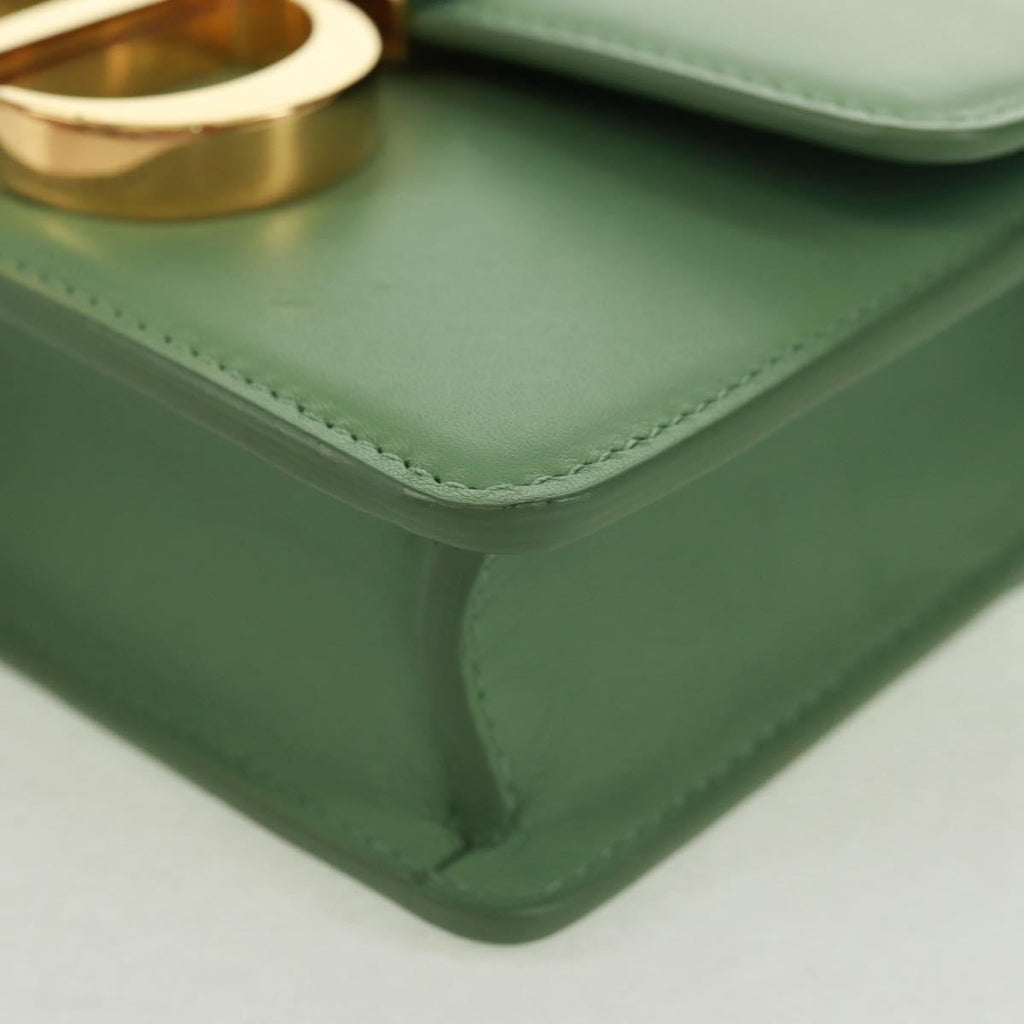 Christian Dior 30 Montaigne Flap Bag Leather Green Leather Shoulder Bag Bag (Pre-Owned)