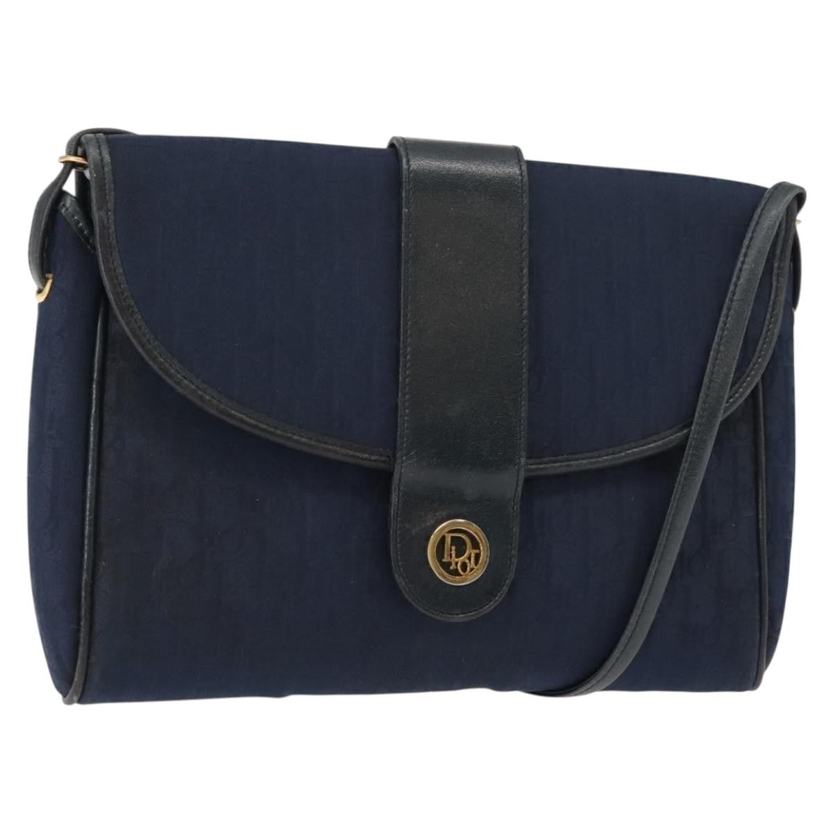 Christian Dior Vintage Trotter Shoulder Bag Canvas Navy Canvas Shoulder Bag Bag (Pre-Owned)