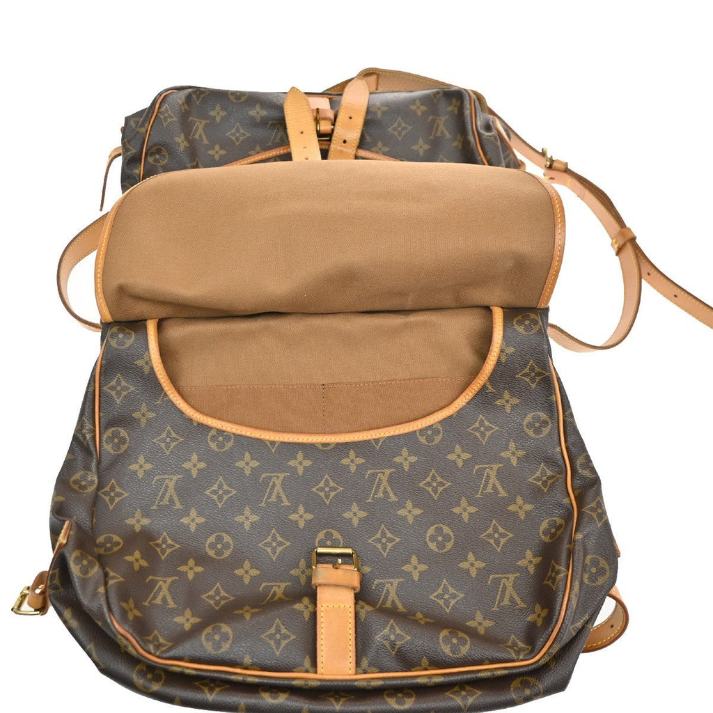 Louis Vuitton Saumur Handbag Monogram Canvas Brown Canvas Shoulder Bag