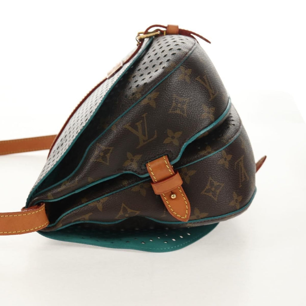 Louis Vuitton Flore Saumur Handbag Perforated Monogram Canvas Brown Canvas Shoulder Bag