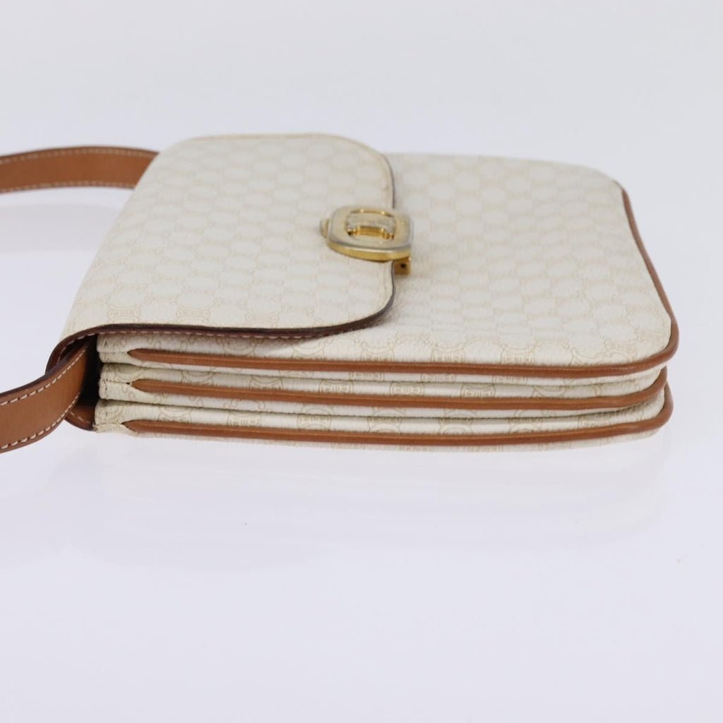 Celine Macadam Shoulder Bag Pvc Leather White Canvas Bag