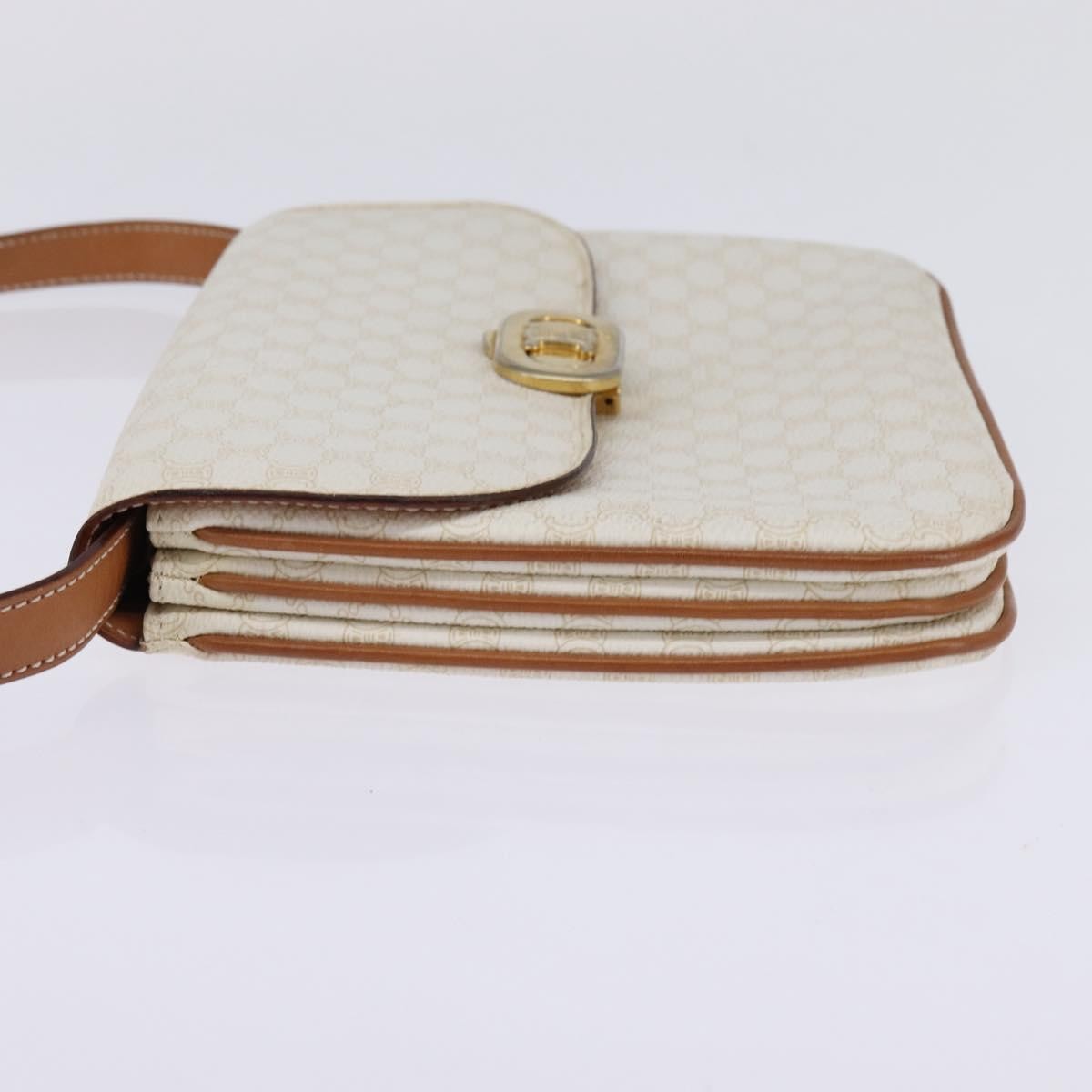 Celine Macadam Shoulder Bag Pvc Leather White Canvas Bag