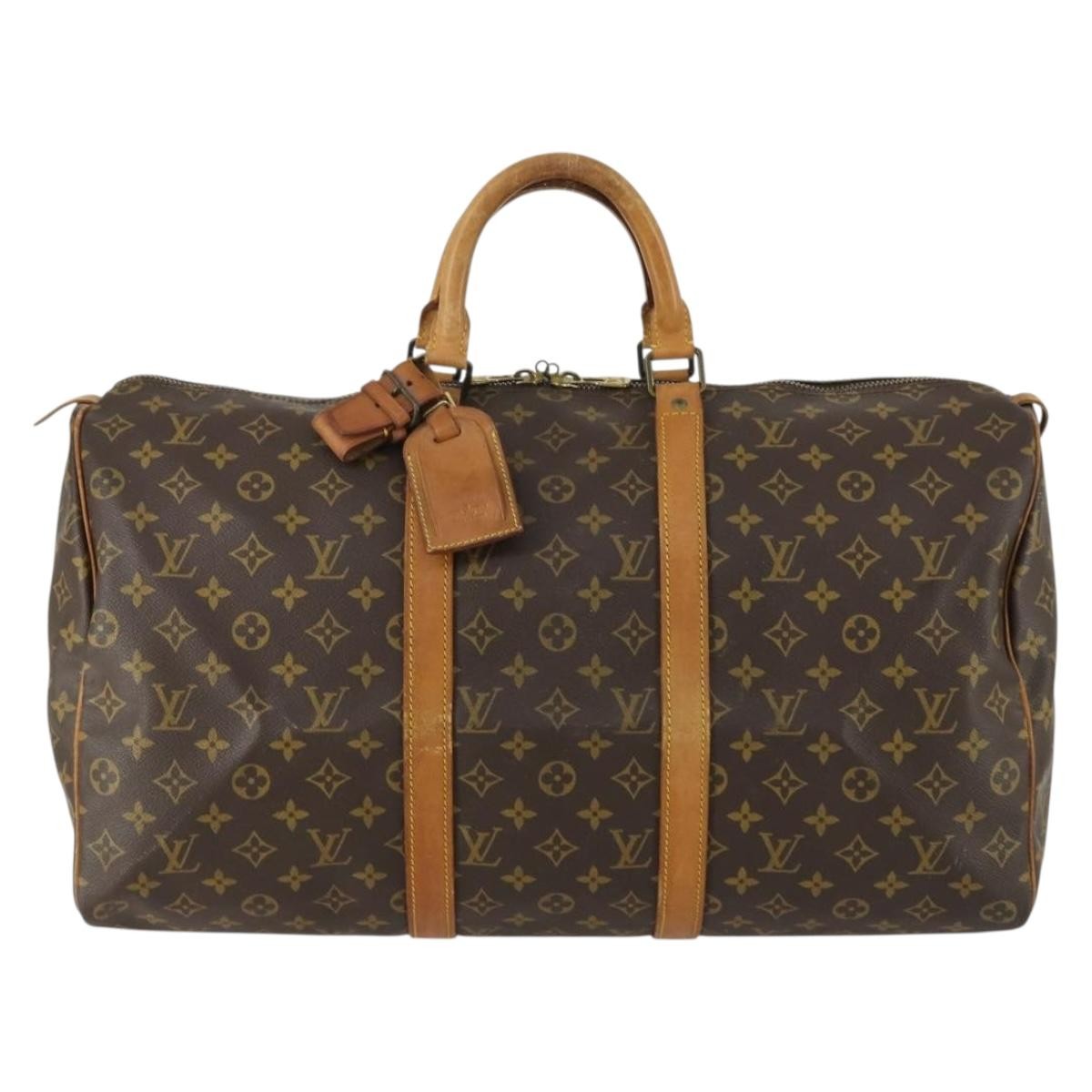 Louis Vuitton Keepall Bag Monogram Canvas Brown Canvas Travel Bag