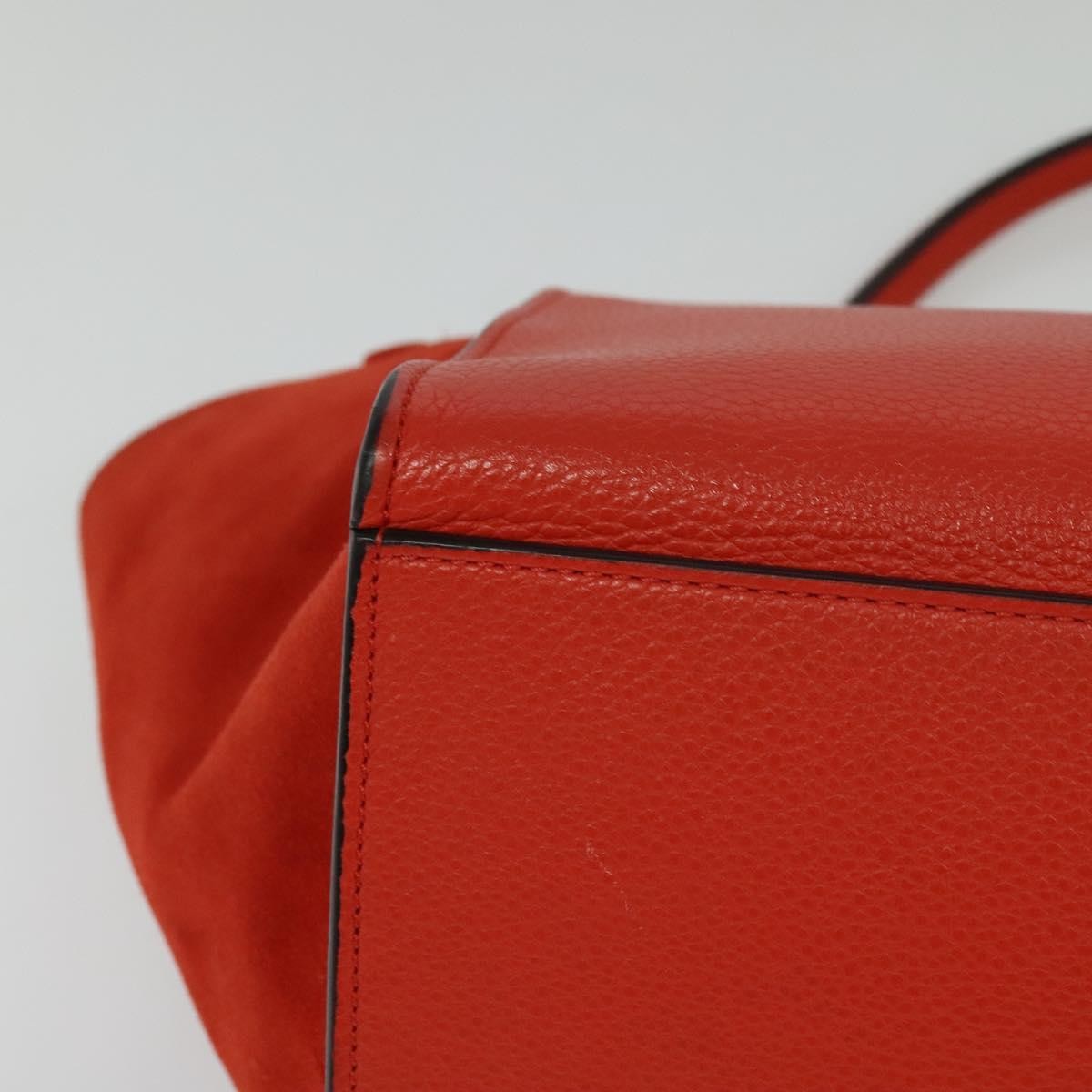 Celine Trapeze Bag Leather With Suede Red Leather Handbag