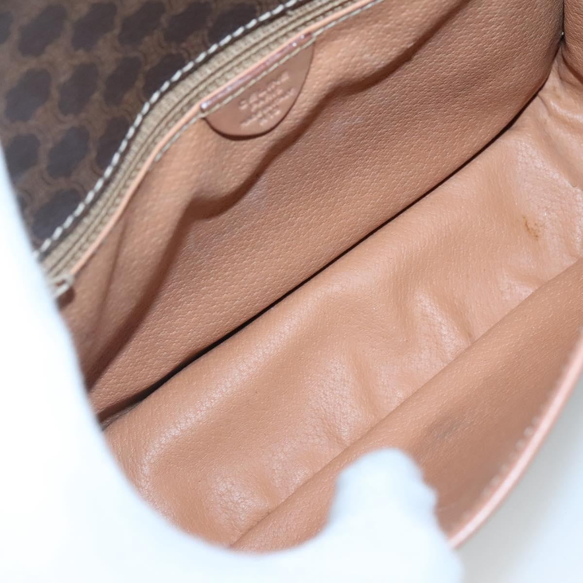 Celine Vintage Macadam Shoulder Bag Canvas And Leather Brown Canvas Shoulder Bag Bag