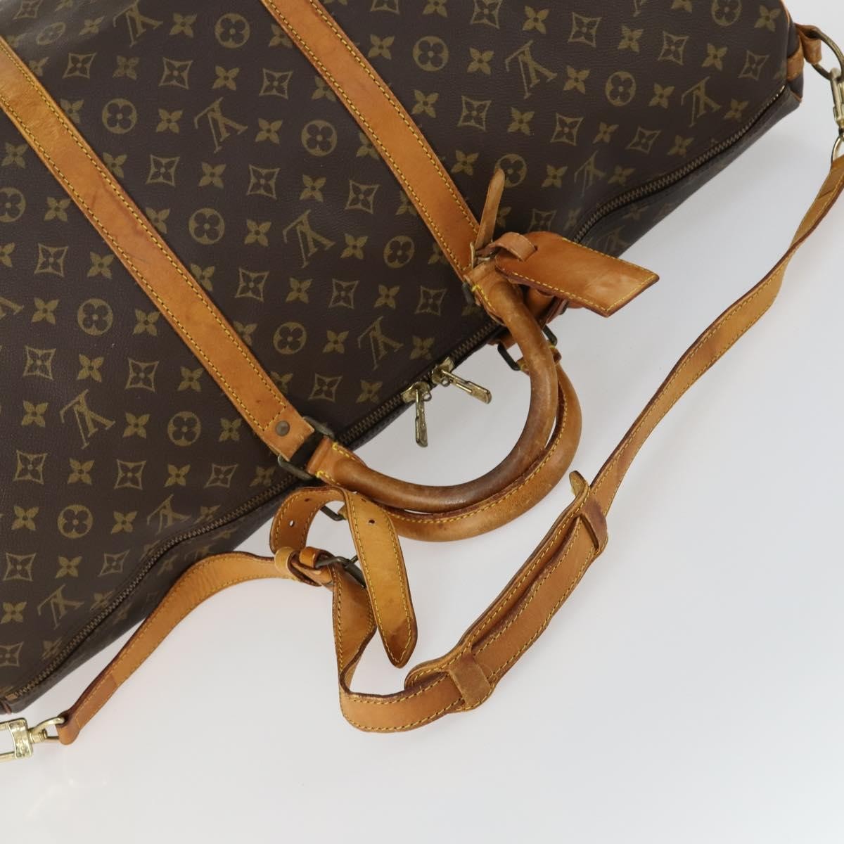 Louis Vuitton Keepall Bandouliere Bag Monogram Canvas Brown Canvas Travel Bag