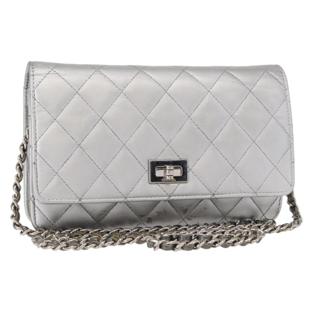 Chanel Reissue 2.55 Wallet On Chain Quilted Lambskin Silver Leather Shoulder Bag Bag