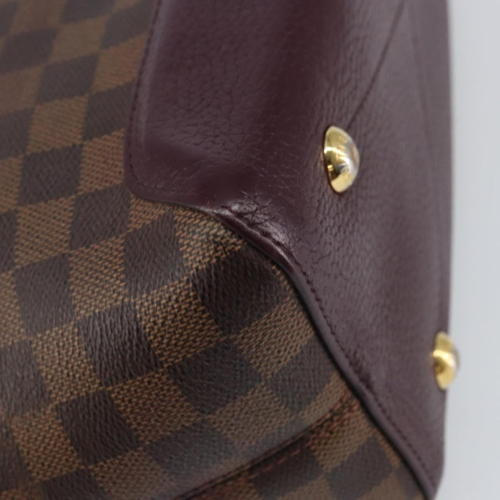 Louis Vuitton Hyde Park Handbag Damier With Leather Brown Canvas Handbag