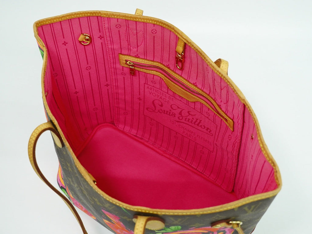 Louis Vuitton Neverfull Tote Limited Edition Monogram Roses Brown Canvas Tote Bag