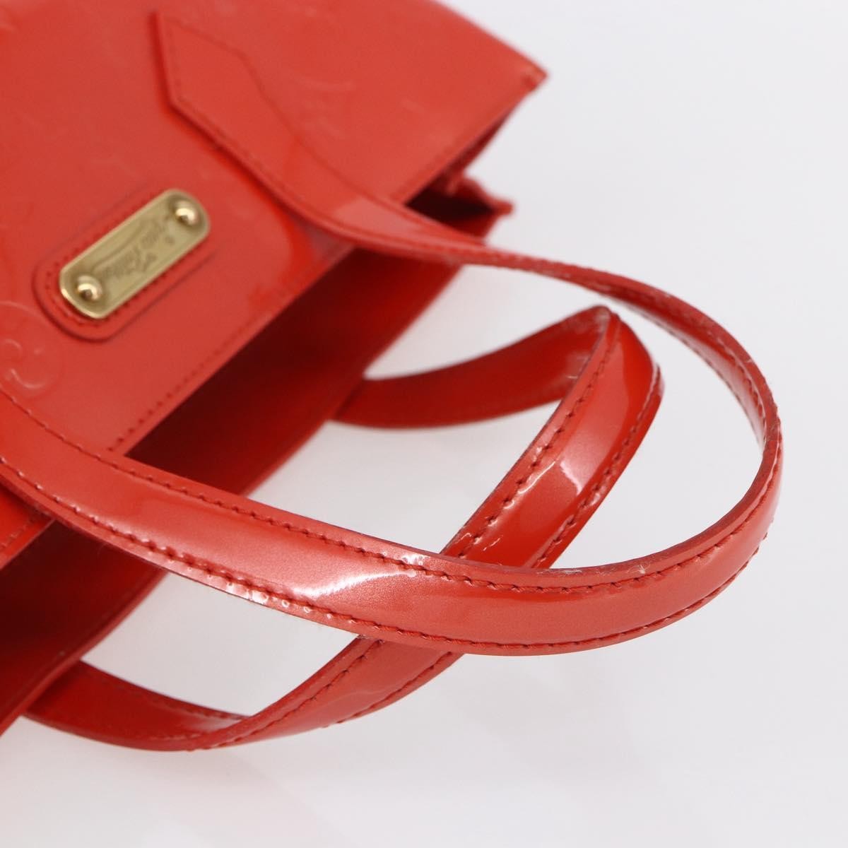 Louis Vuitton Wilshire Handbag Monogram Vernis Orange Patent_Leather Tote Bag
