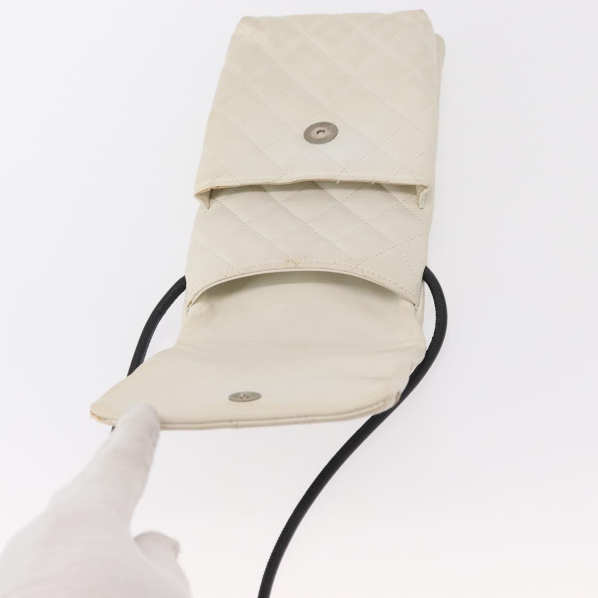 Chanel Cambon Flap Crossbody Bag Quilted Lambskin White Leather Shoulder Bag Bag