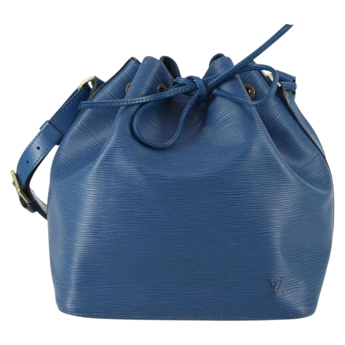 Louis Vuitton Petit Noe Handbag Epi Leather Blue Leather Shoulder Bag