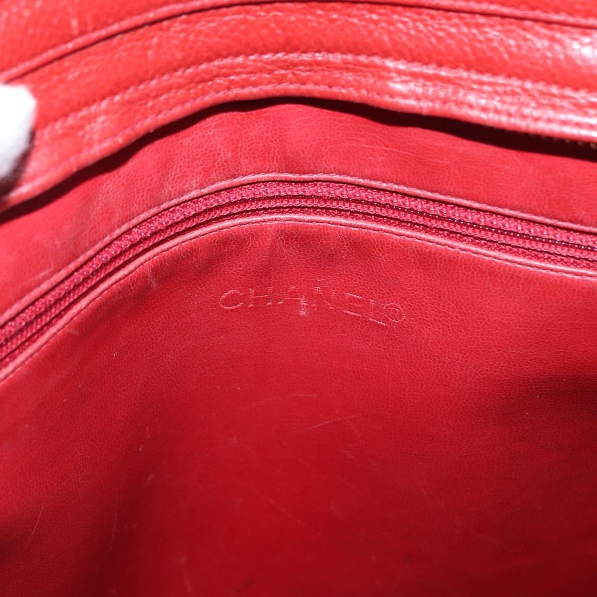 Chanel Vintage Metal Cc Shoulder Bag Caviar Red Leather Shoulder Bag Bag