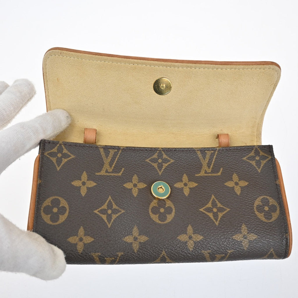 Louis Vuitton Twin Handbag Monogram Canvas Brown Canvas Clutche & Pouche Bag