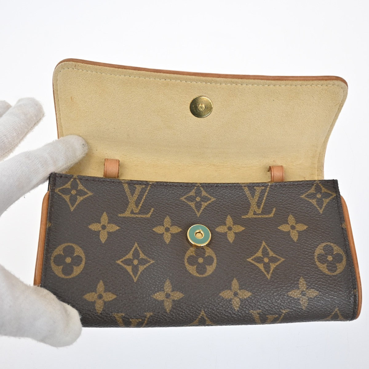 Louis Vuitton Twin Handbag Monogram Canvas Brown Canvas Clutche & Pouche Bag