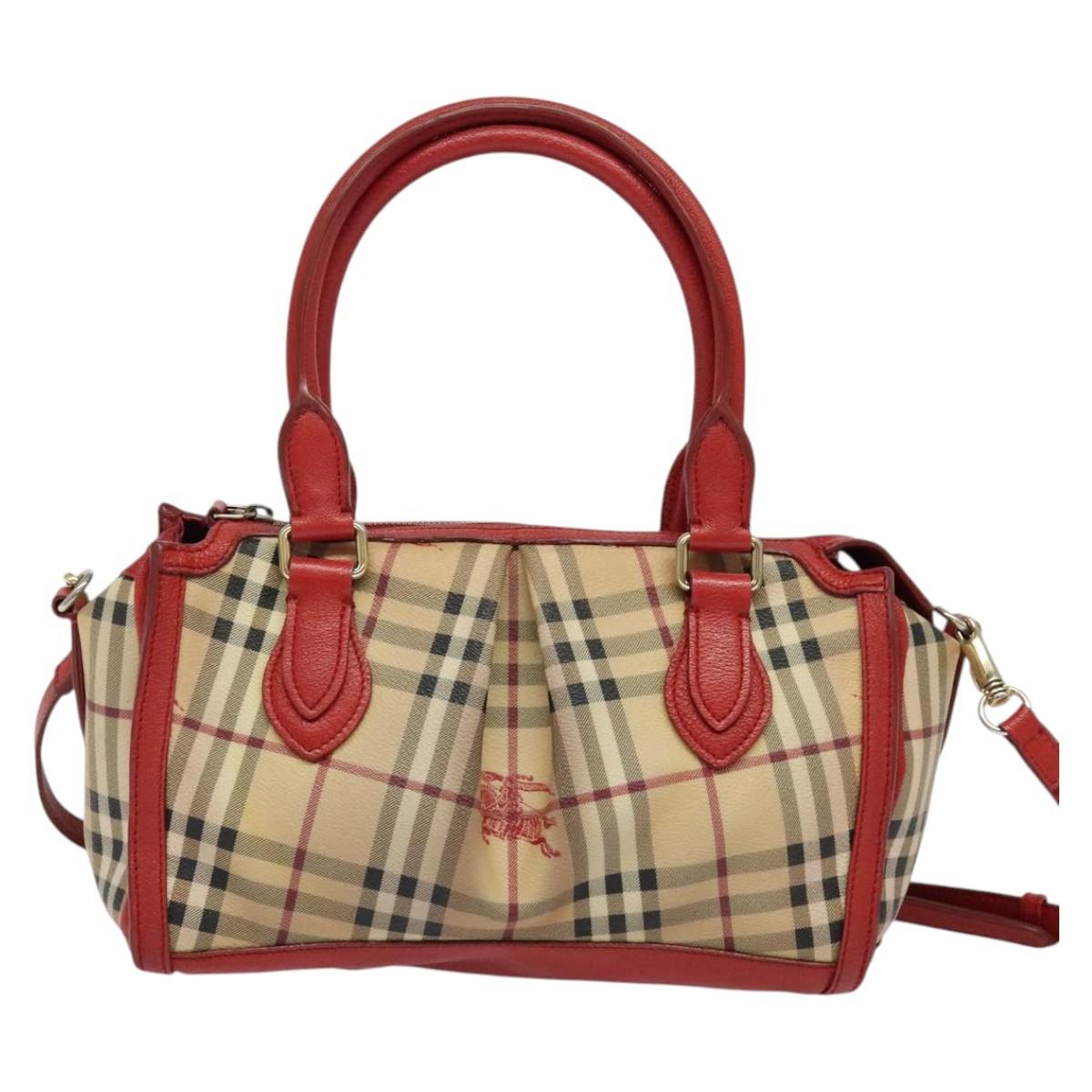 Burberry Pilgrim Satchel Haymarket Coated Canvas Beige Canvas Handbag