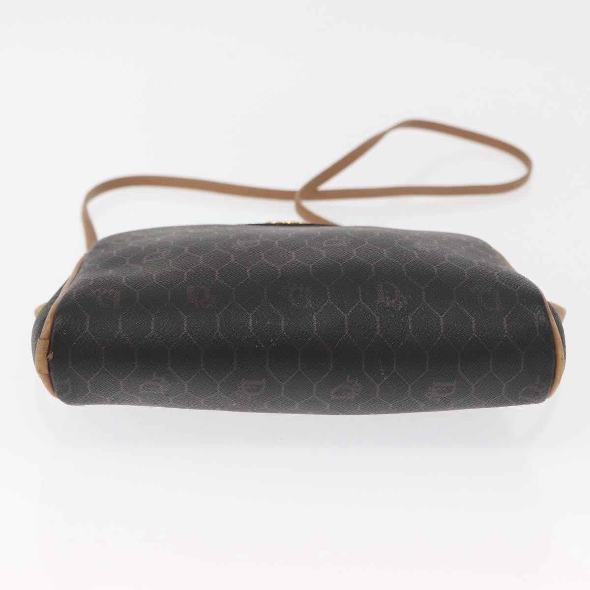 Christian Dior Vintage Honeycomb Shoulder Bag Canvas And Leather Black Canvas Shoulder Bag Bag (Pre-Owned)