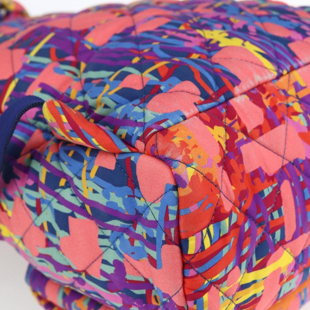 Chanel Cc Pocket Backpack Quilted Printed Foulard Multicolour Nylon Backpack Bag
