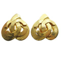 Chanel Cc Logo Heart Gold-Plated Gold Gold_Plated Earrings Jewelry