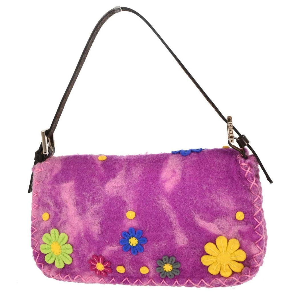 Fendi Baguette Bag Patent Purple Felt,Leather Handbag