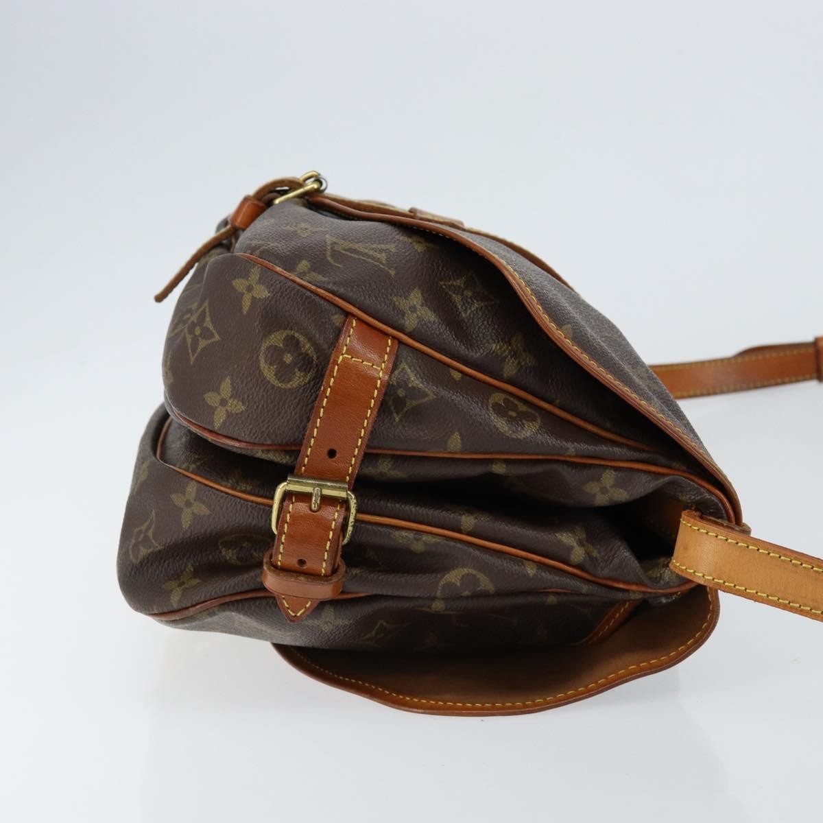 Louis Vuitton Saumur Handbag Monogram Canvas Brown Canvas Shoulder Bag