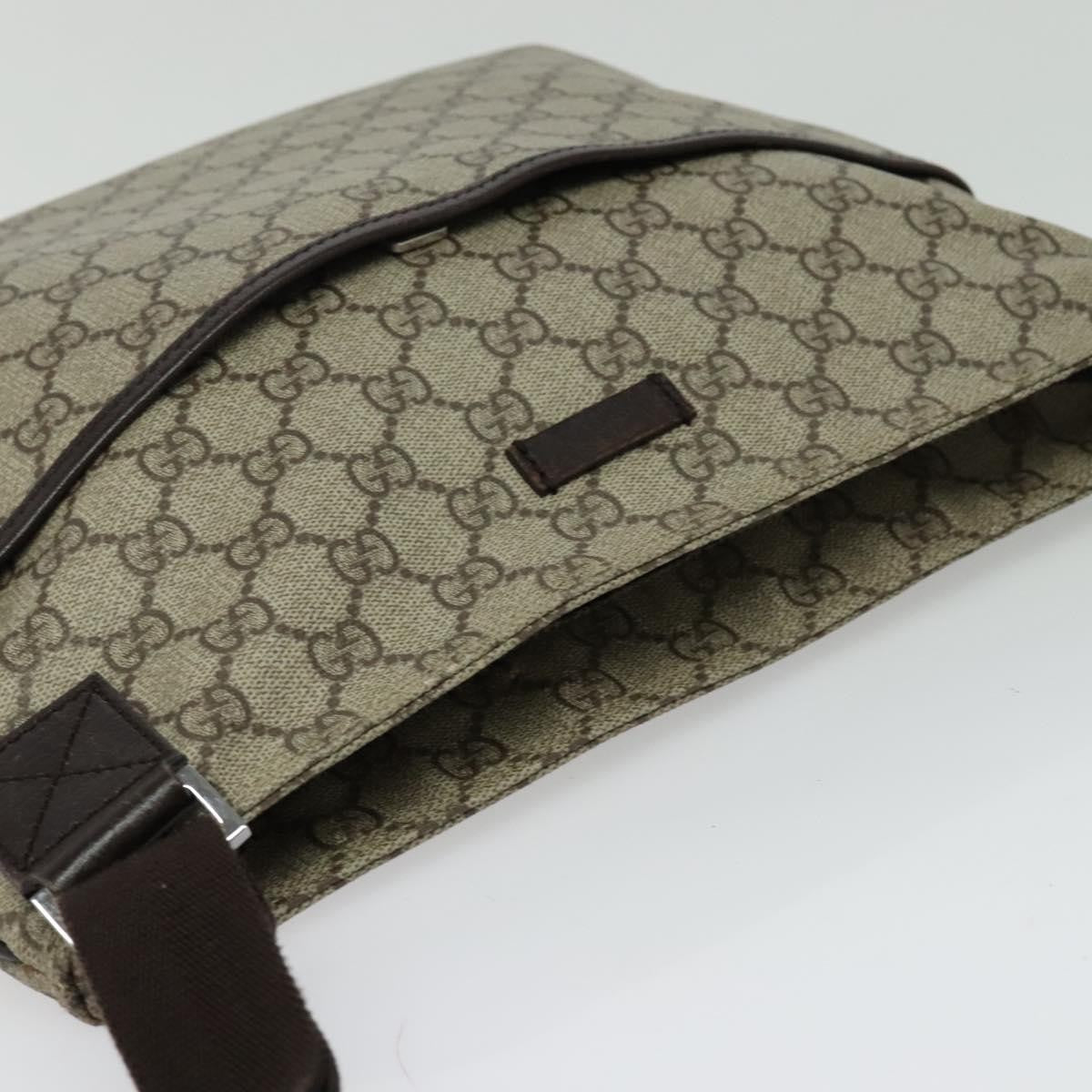 Gucci Zip Top Messenger Bag Gg Coated Canvas Beige Canvas Shoulder Bag Bag (Pre-Owned)