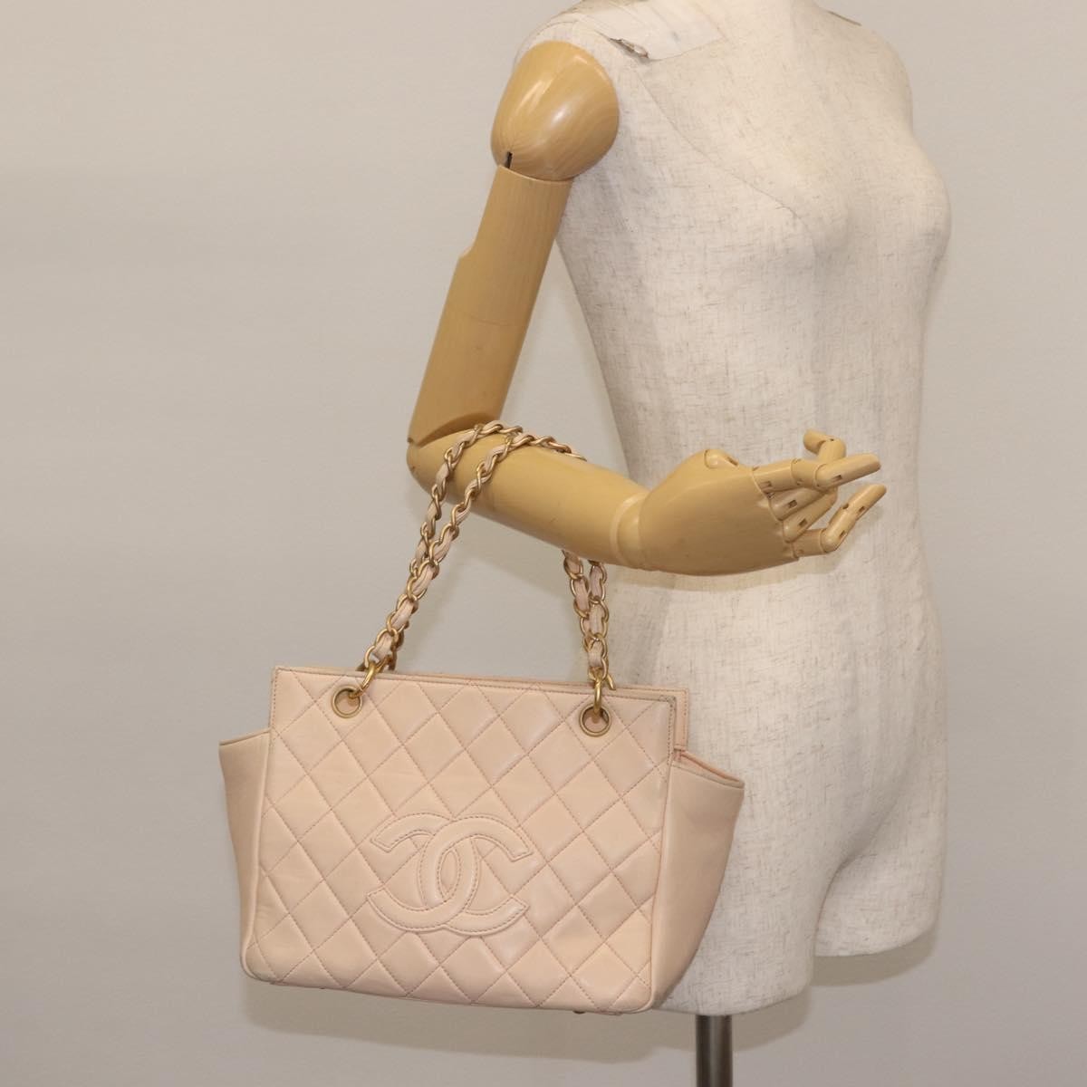 Chanel Petite Timeless Tote Quilted Calfskin Beige Leather Bag